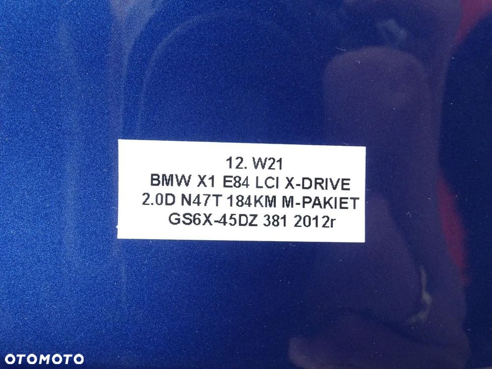 BŁOTNIK PRAWY PRZÓD PRZEDNI LE MANS BLAU 381 BMW E84 X1 LCI M-PAKIET 12-15R - 14