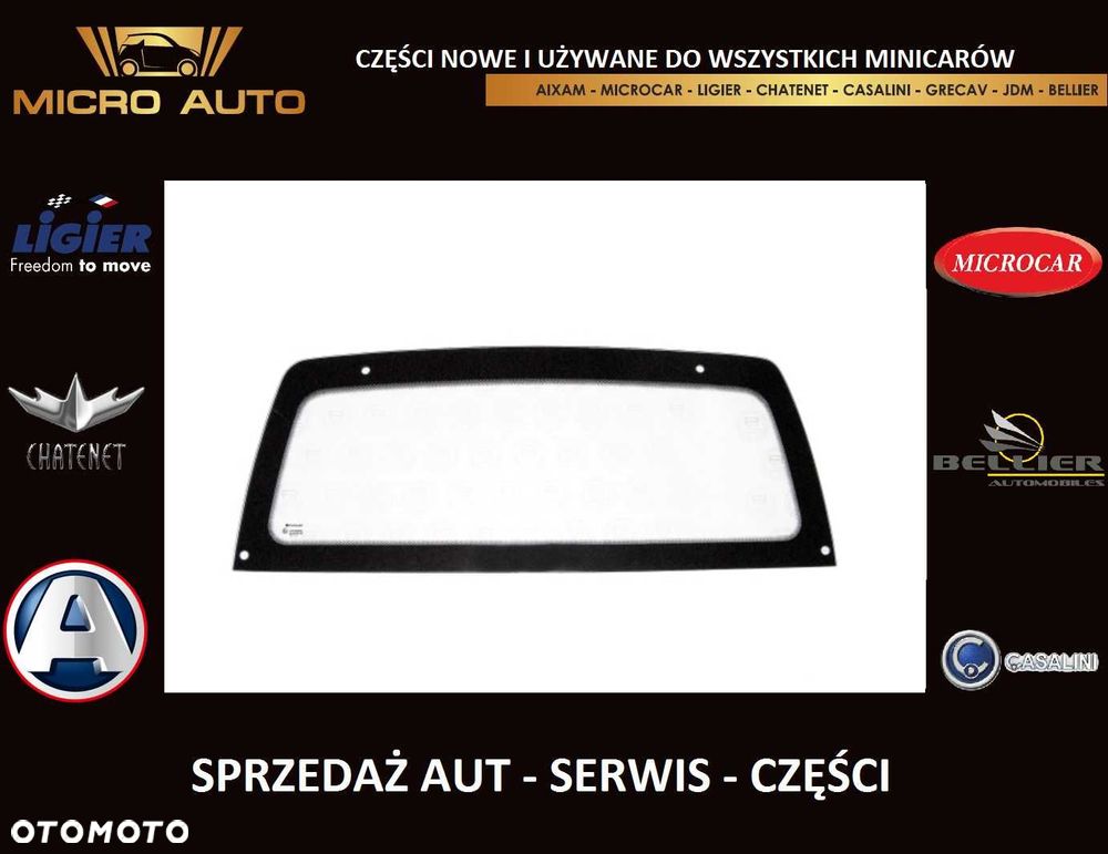 Szyba tył Microcar Virgo Aixam Ligier Grecav Bellier Chatenet 618