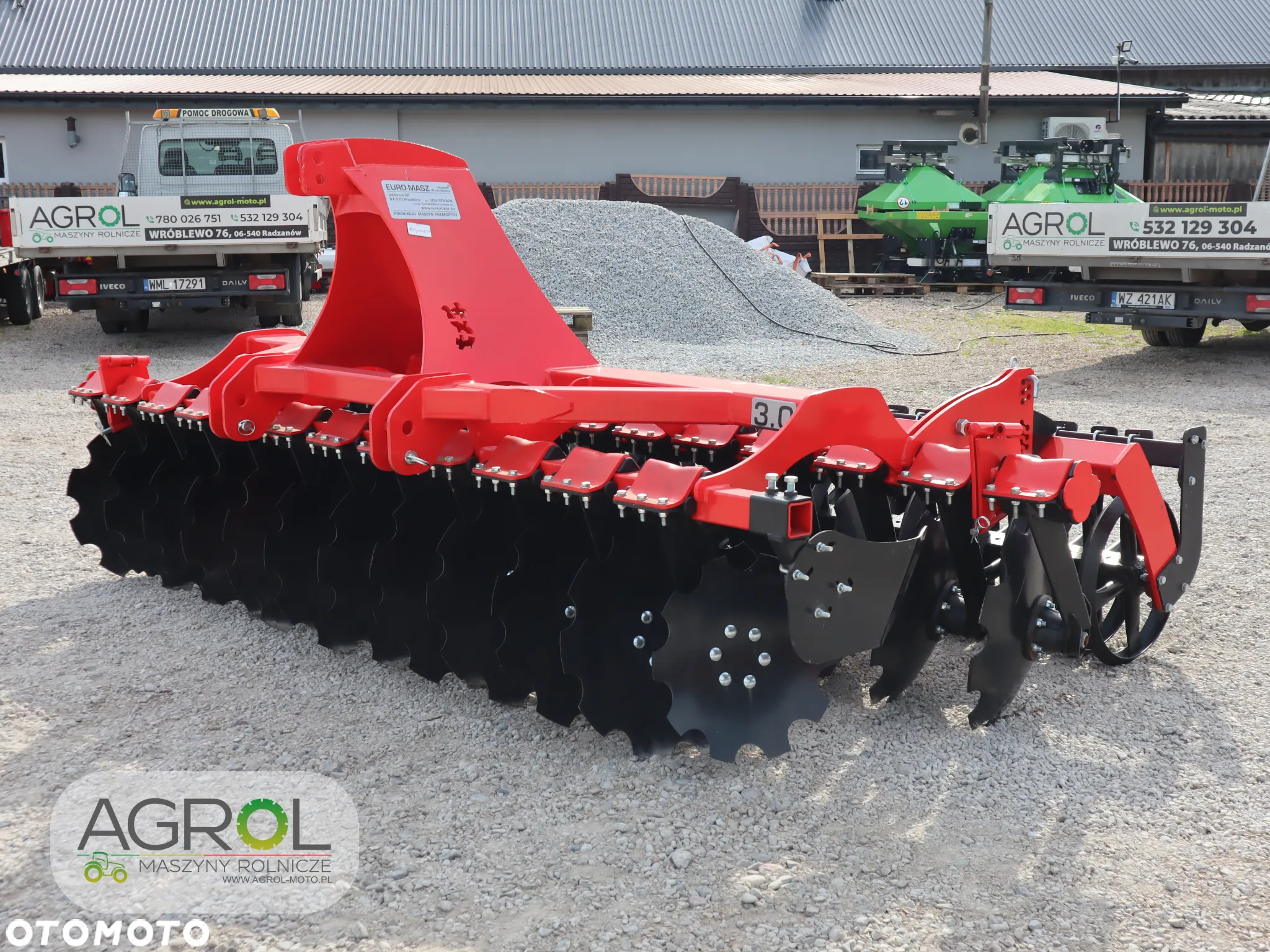 Brona talerzowa Euro-Masz 3m talerzówka; rura, daszek; Agro-Factory - 10