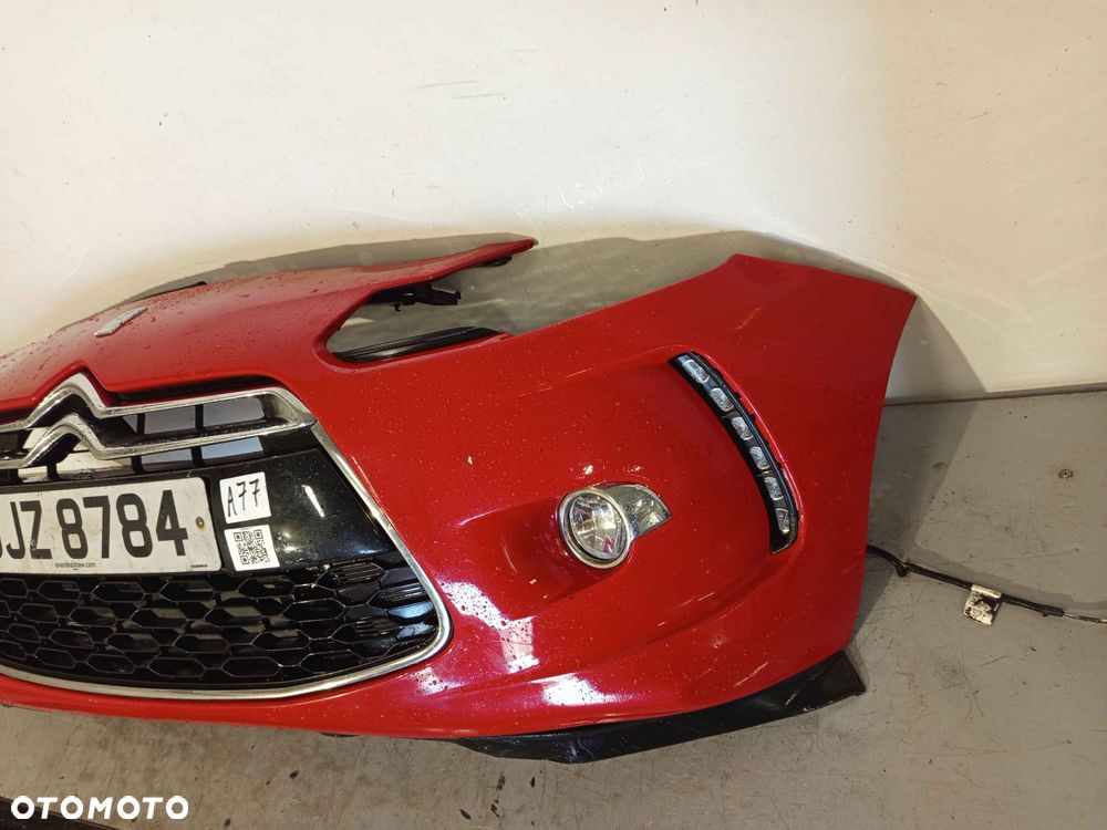 ^ ZDERZAK PRZÓD PRZEDNI CITROEN DS3 KKN CZERWONY ŚWIATŁA DZIENNE DRL LED HALOGENY - 2