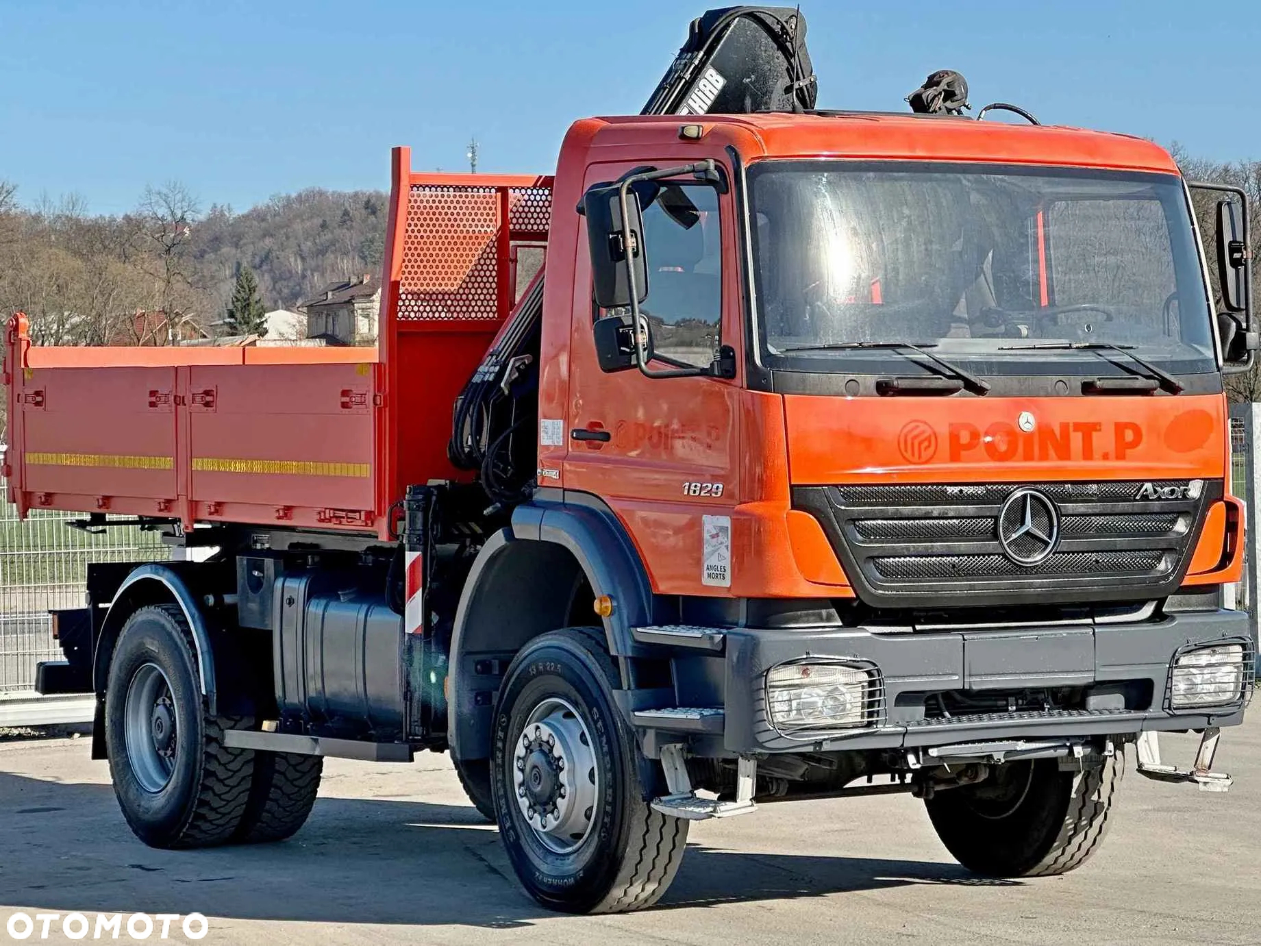 Mercedes-Benz AXOR 1829 * WYWROTKA 3,80 m * HIAB 111 HIDUO + PILOT * 4x4 - 4