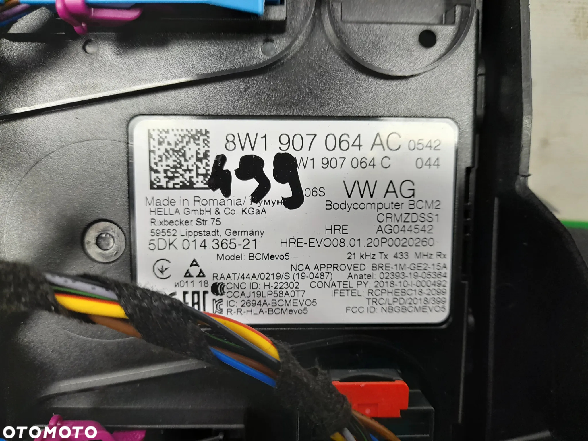 MODUŁ STEROWNIK KOMFORTU AUDI A4 S4 B9 8W 8W1907064AC 8W1907064C - 4