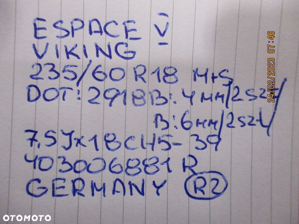 Koła felgi opony RENAULT ESPACE V R18 6 4 MM - 14