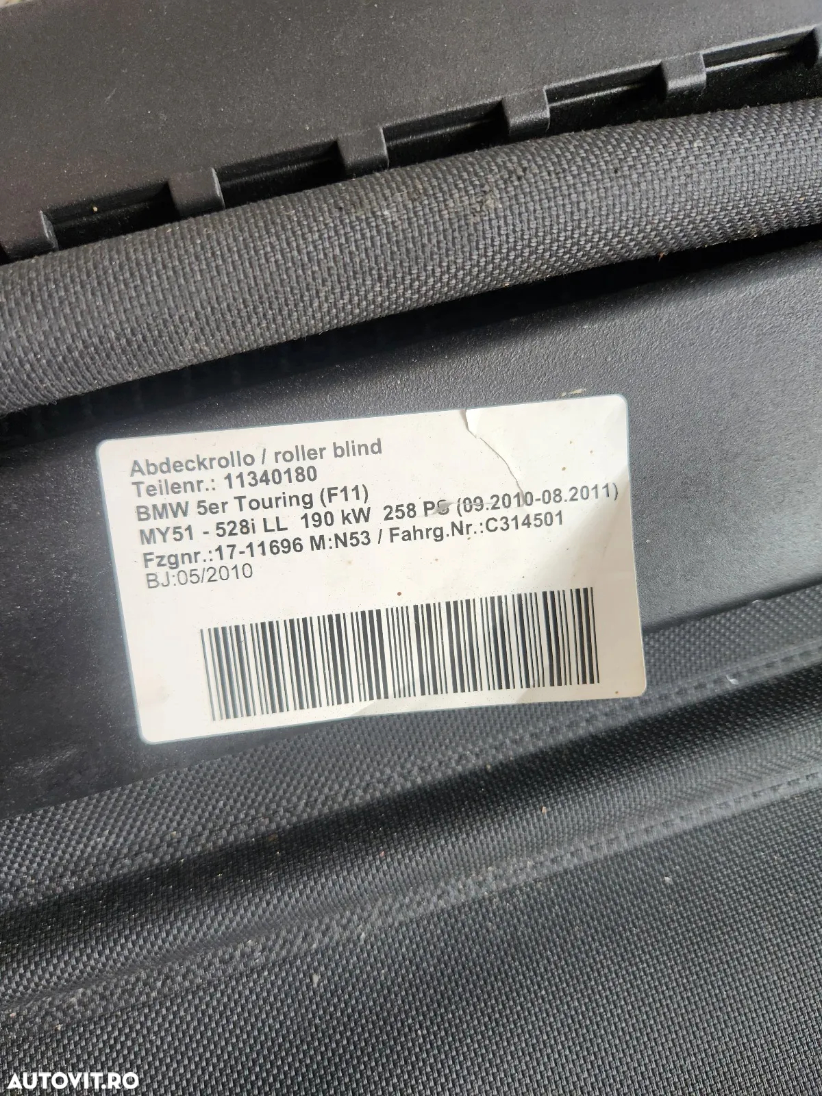 Rulou Plasa Separator Portbagaj Bmw Seria 5 F11 - Dezmembrari Arad - 6
