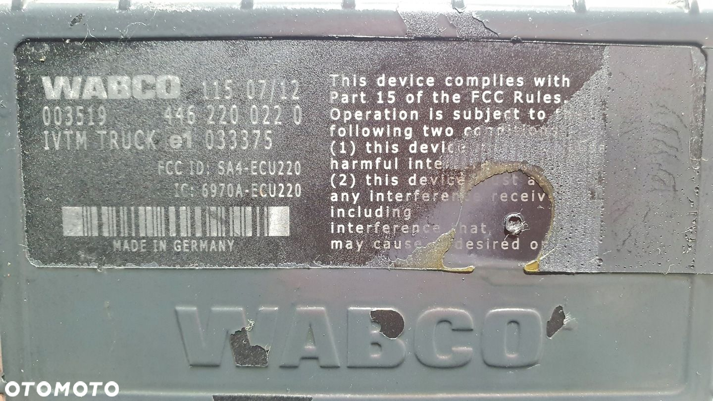 Sterownik Moduł wabco IVTM Truck Iveco Stralis 4462200220 - 3