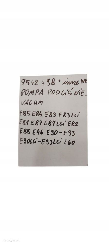 Bmw E81 E46 E60 X3 E83 E90 E93 E84 N46 Vacum Pompa Podciśnienia 7542498 - 4