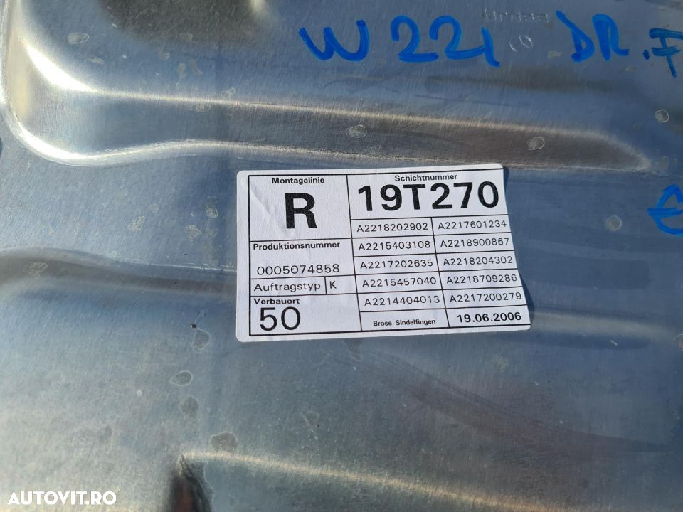 panou usa stanga dreapta mercedes s class w221 de europa - 2