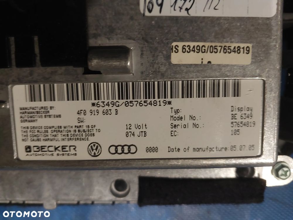 Audi A6 C6 S6 MMI Becker ramka zegarów wyświetlacza panelu środkowego - 2