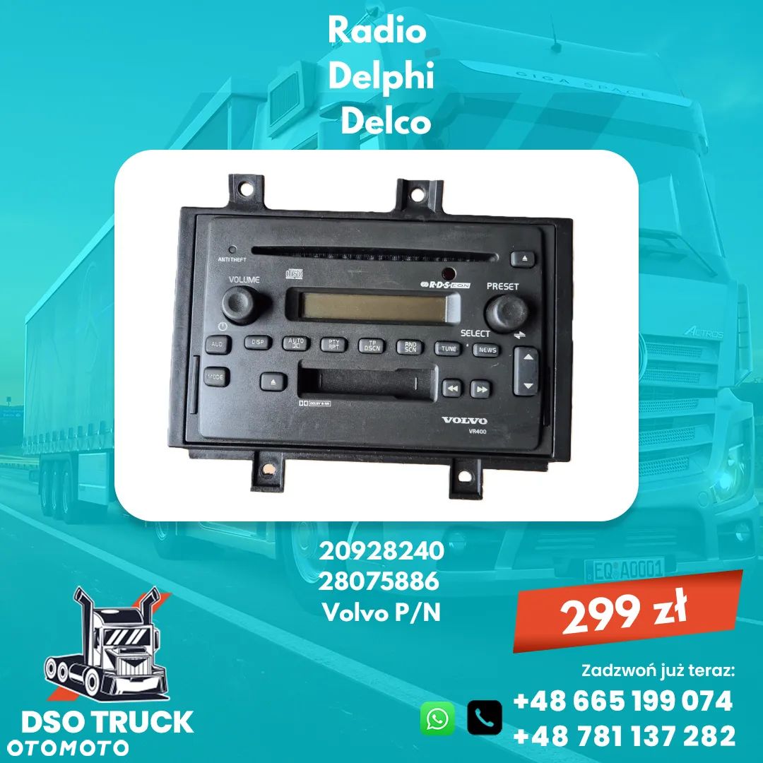 Radio Delphi Delco 20928240 28075886 Volvo P/N - 1