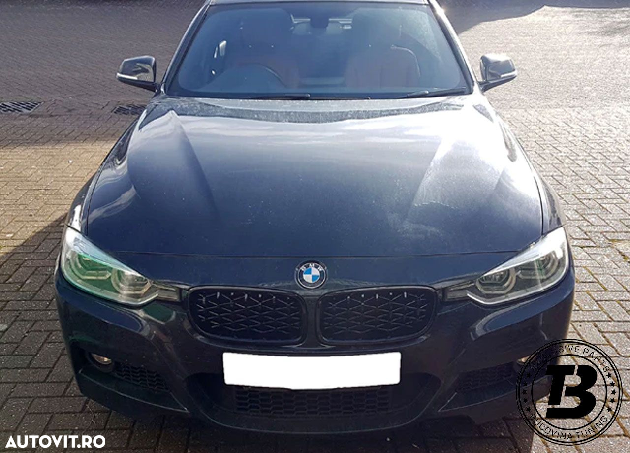 Grile Duble compatibile cu BMW Seria 3 F30 F31 Diamond Black Design - 5