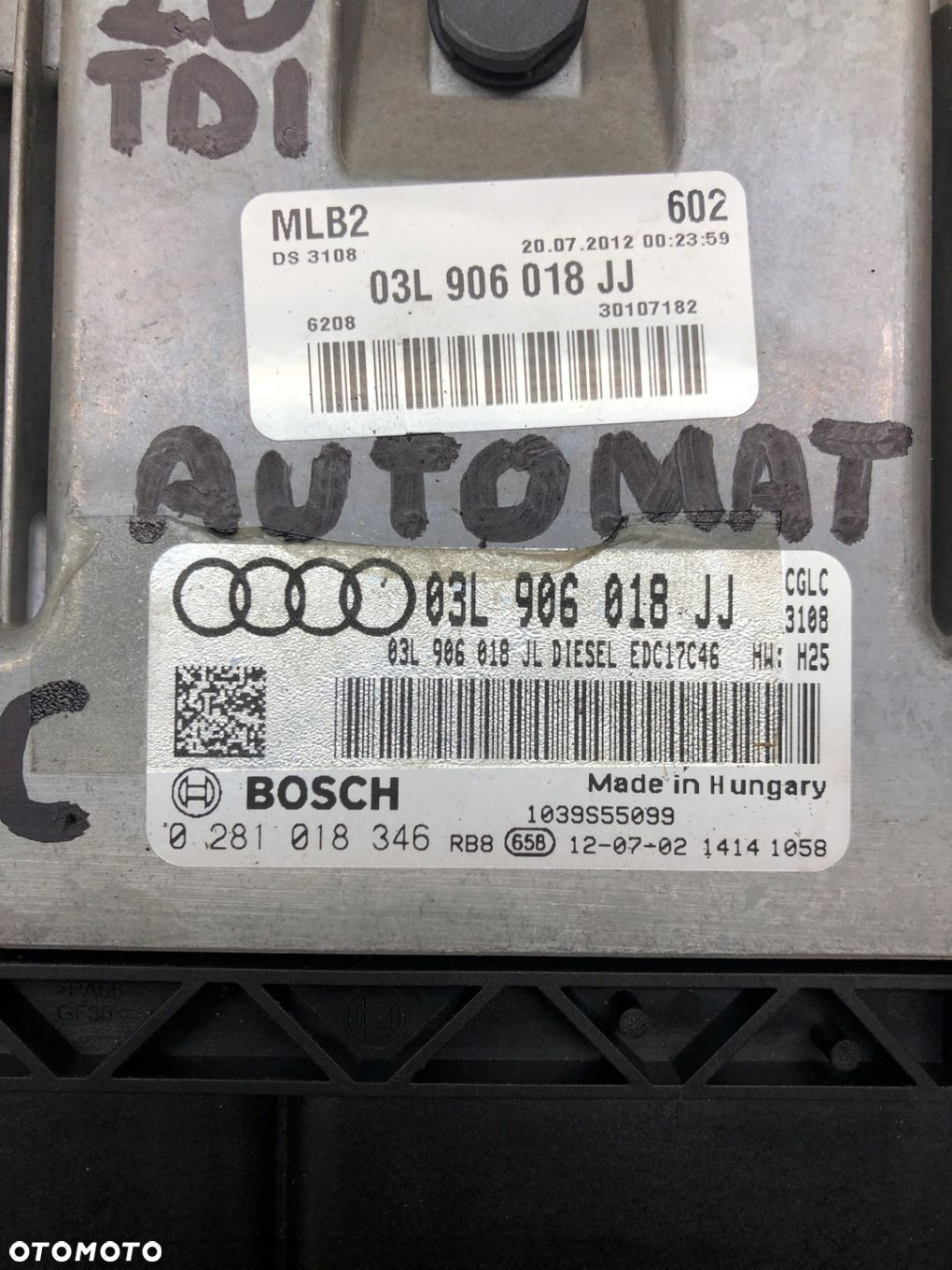 KOMPUTER AUDI A5 A4 B8 LIFT 2.0TDI CGL 03L906018JJ AUTOMAT - 4