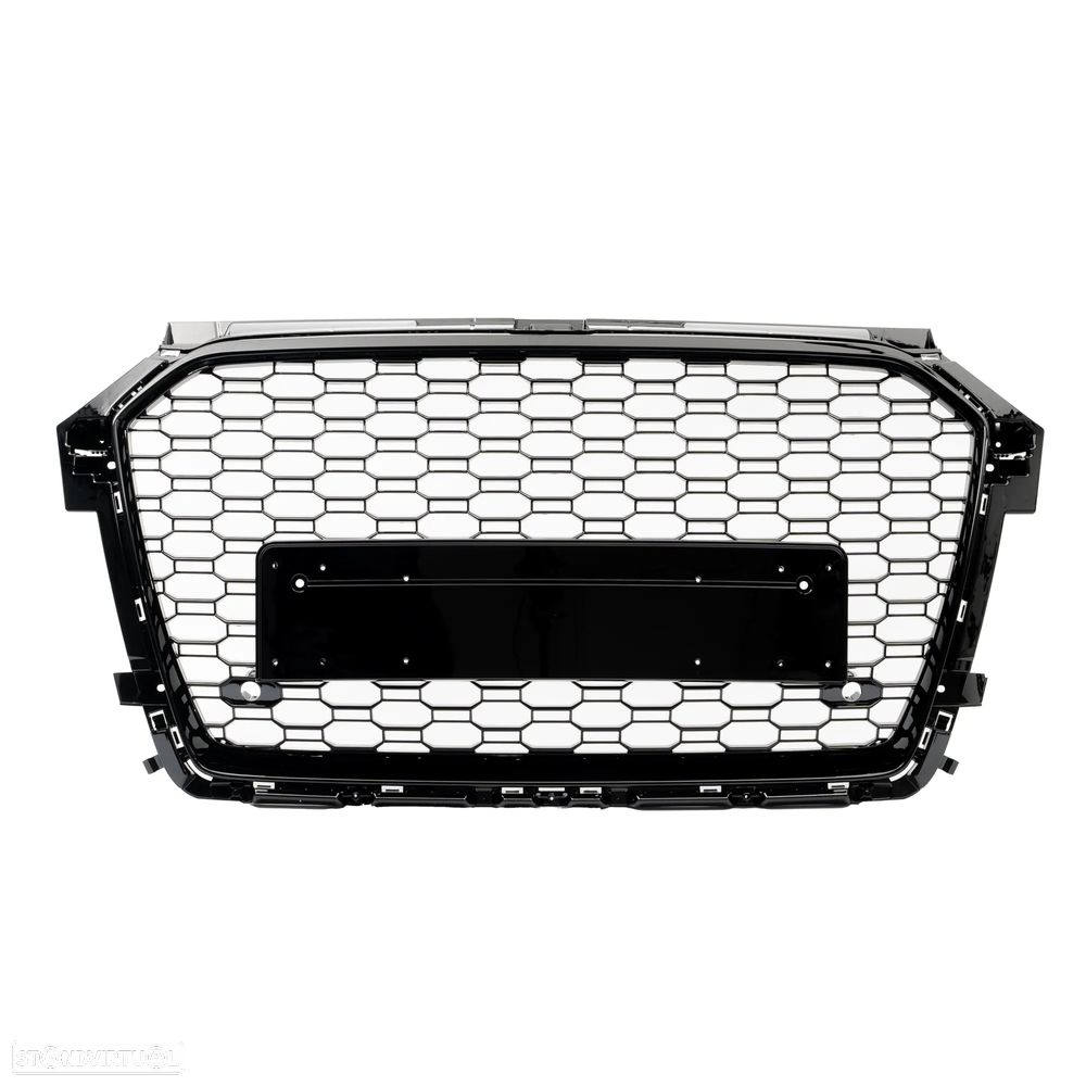 Grelha frontal AUDI A1 8x 2015-2018 RS1 look em preto piano brilhante em plástico ABS - 1