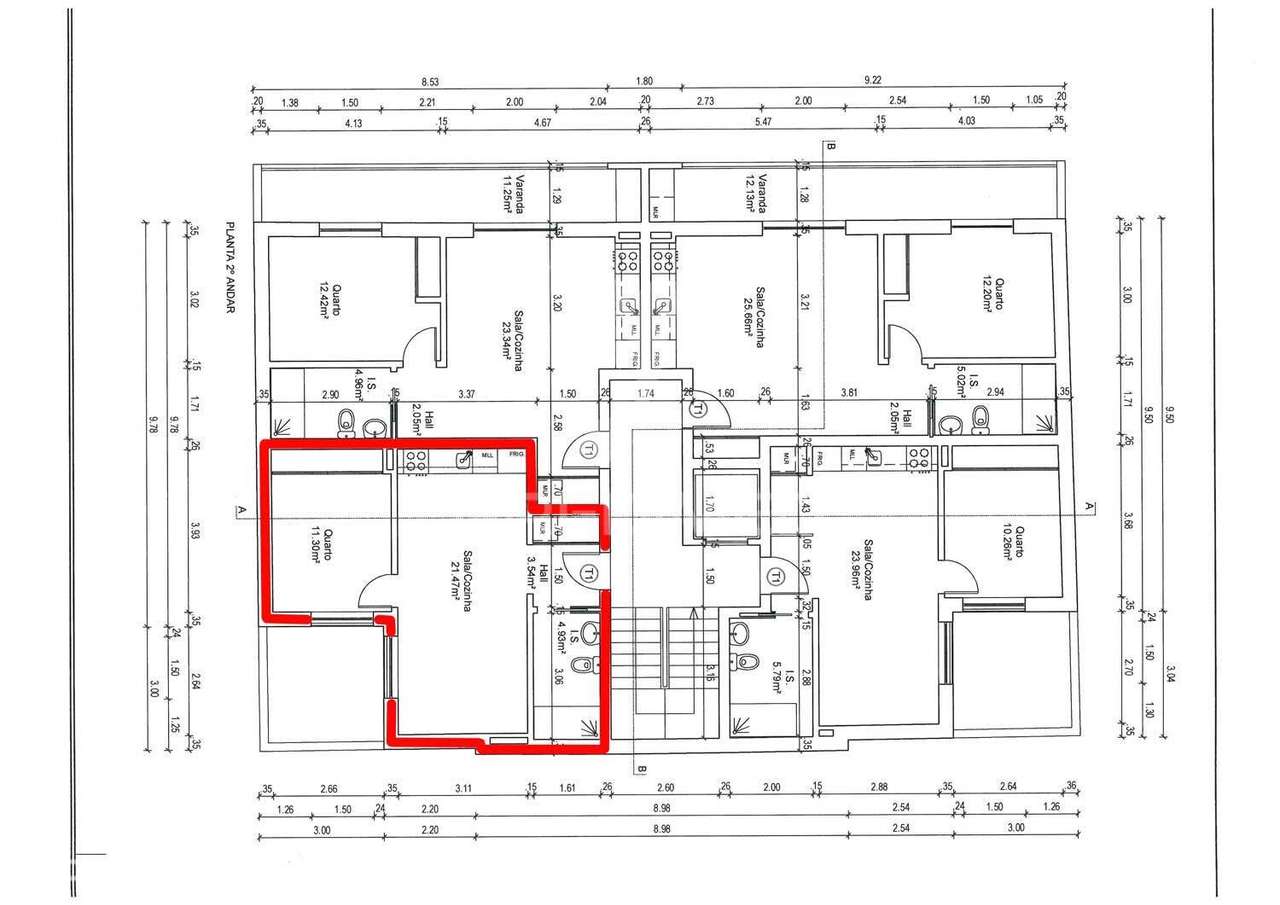 T1 num 1º andar, edifício em construção, central - fracção I - Grande imagem: 2/27