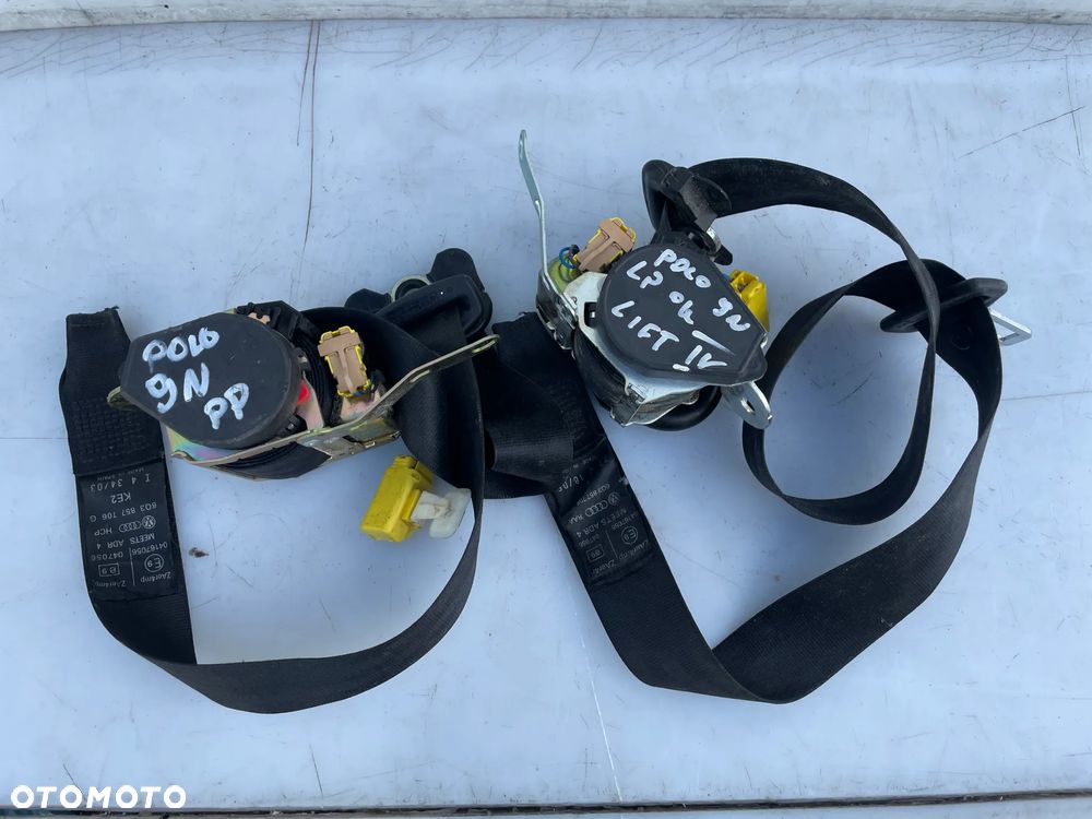 PAS BEZPIECZEŃSTWA LEWY PRAWY PRZÓD VW POLO 9N 3D 6Q3857706G 6Q3857705G - 1