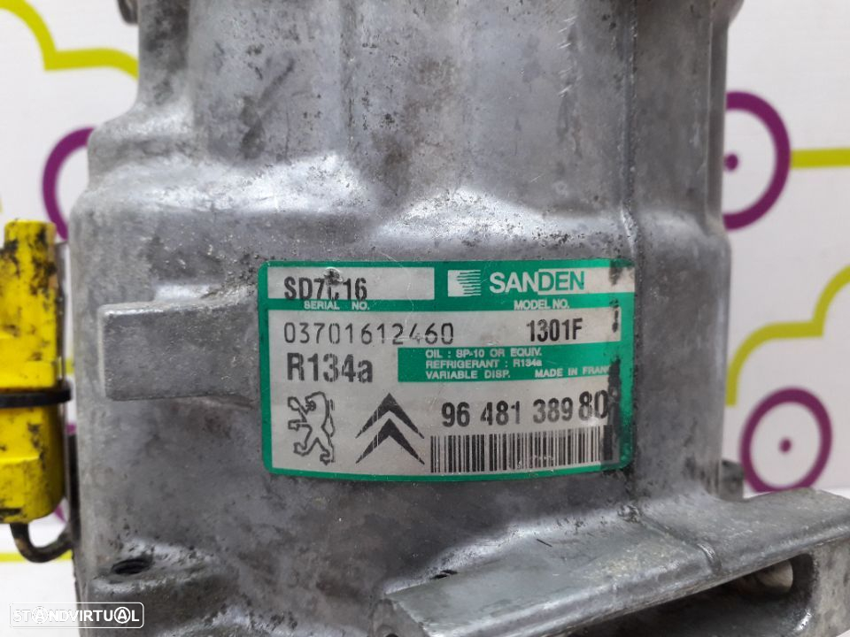 Compressor AC Peugeot 407 2.0 HDi 136Cv 2005 - Ref: 9648138980 - NO60183 - 6