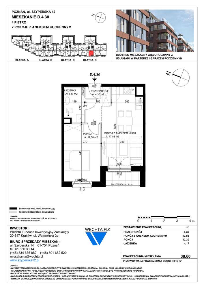 2-pokojowe mieszkanie 38m2 + loggia Bezpośrednio - Pełny obrazek: 2/15
