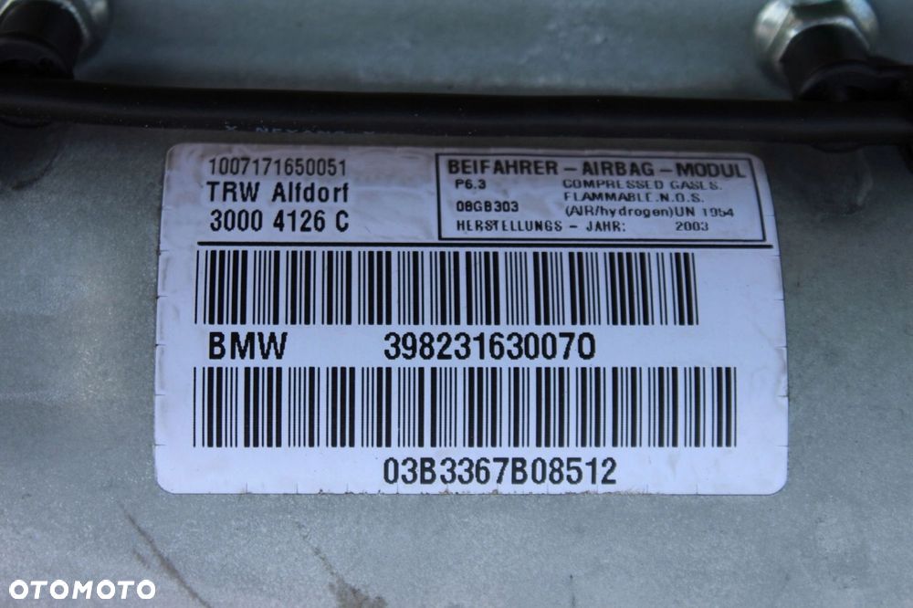 Poduszka powietrzna pasażera BMW 5 e39LIFT 398231630070 - 4