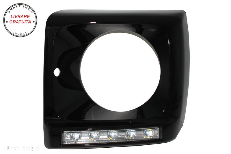 Carcasa faruri cu Lumini de zi dedicate LED DRL Crom Mercedes G-class W463 (1989-2- livrare gratuita - 2