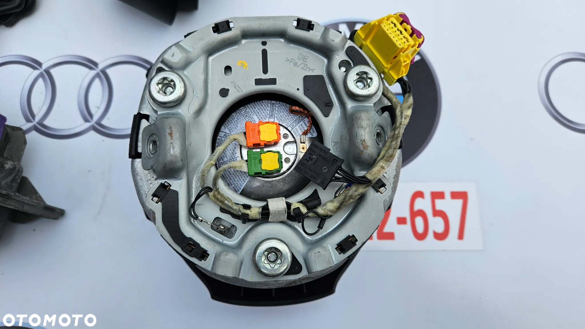 Audi A4 B7 Poduszka kierownicy 4 ramiona Czarna Airbag pasażera Pasy prawy i lewy - 6