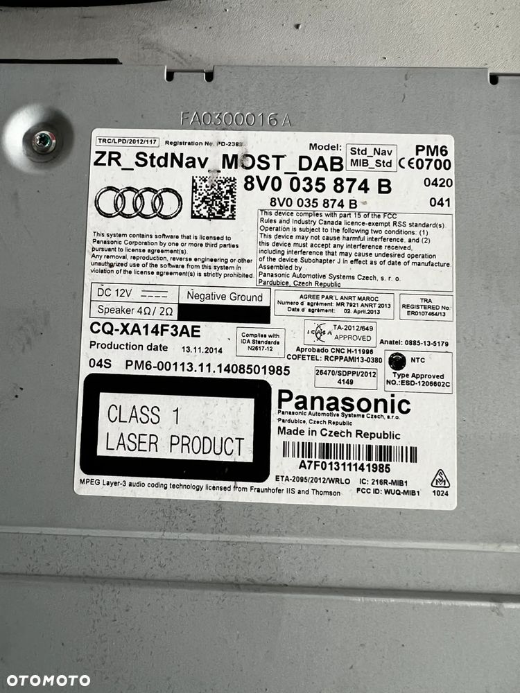 A3 8V NAWIGACJA MULTIMEDIA CZYTNIK MMI 8V0035874B 8V0035874C - 2