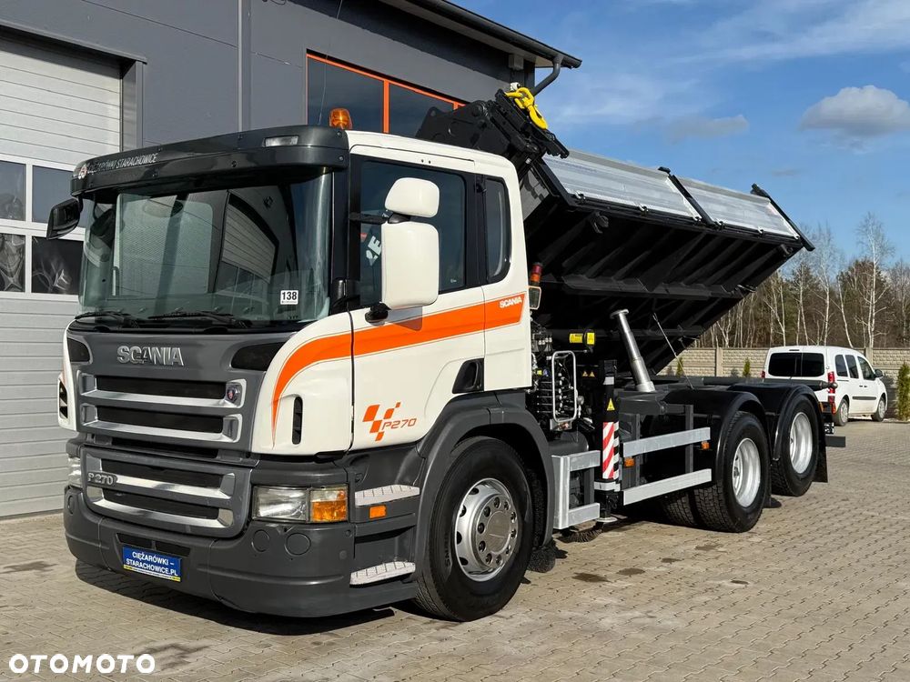 Scania Scania P R 270 / 6x2 / 6x4 / wywrotka 3-S + HDS / stare tacho / żuraw , dzwig , kran , Krane - 14