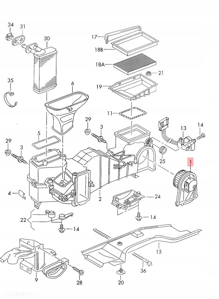 wentylator dmuchawa rezystor vw golf iv 1j1819021b f657877g - 2