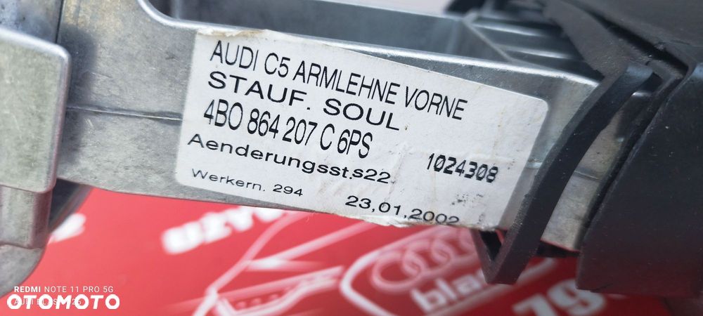 Podłokietnik Czarny Skóra Audi A6 C5  Części Blask Gołdap - 2