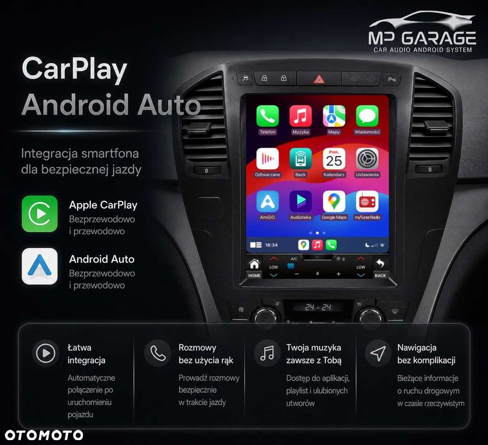 Opel Insignia Radio Android 14 Tesla Style CarPlay Android Auto 4G LTE GPS WiFi QLED DSP - 5