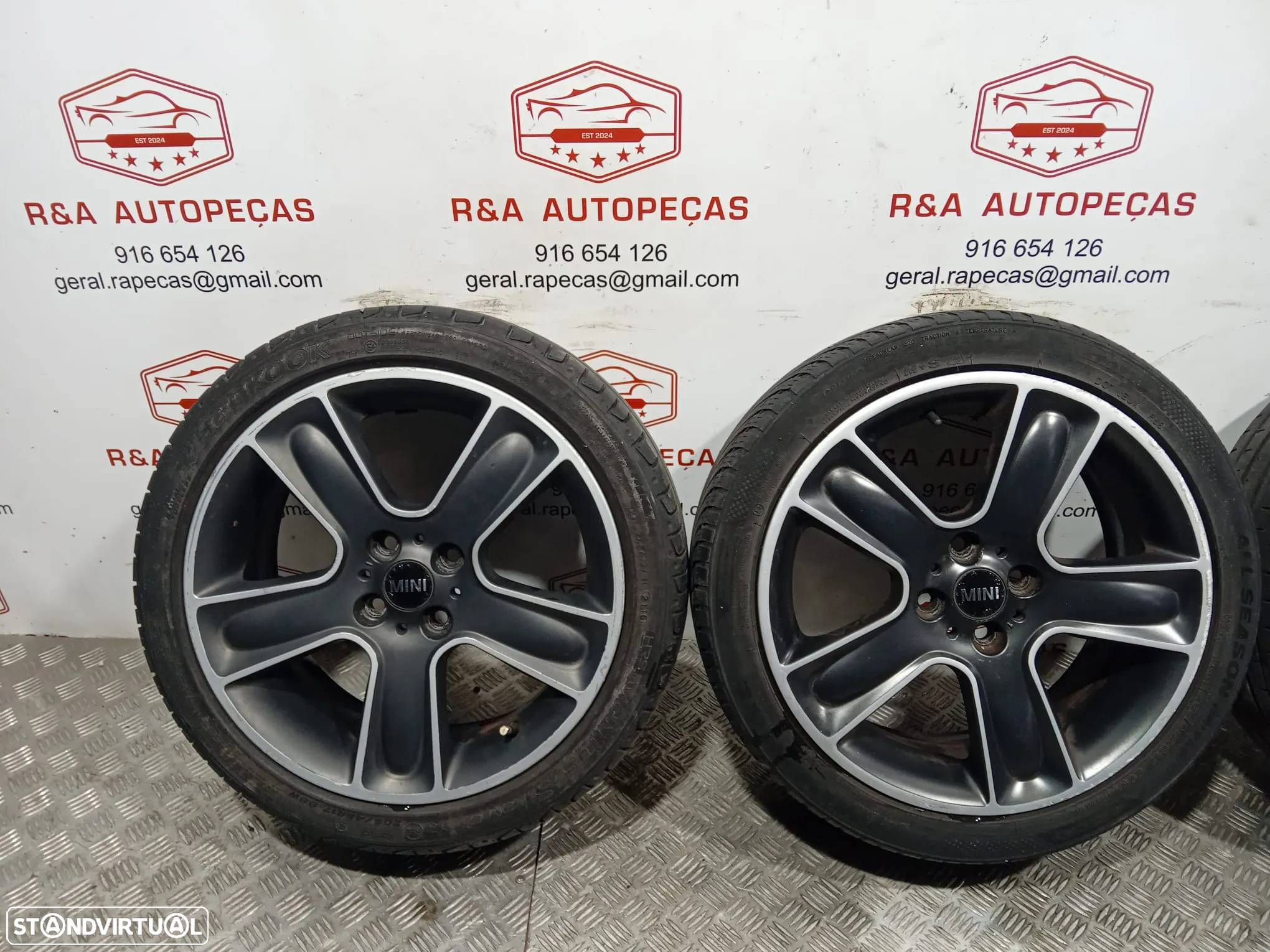 Jantes Mini BBS Originais 17 Mini Cooper S R56 LCI pneus todos de marca difrente 7Jx17H2 ET48 Ref BBS 4474 6784124 - 4