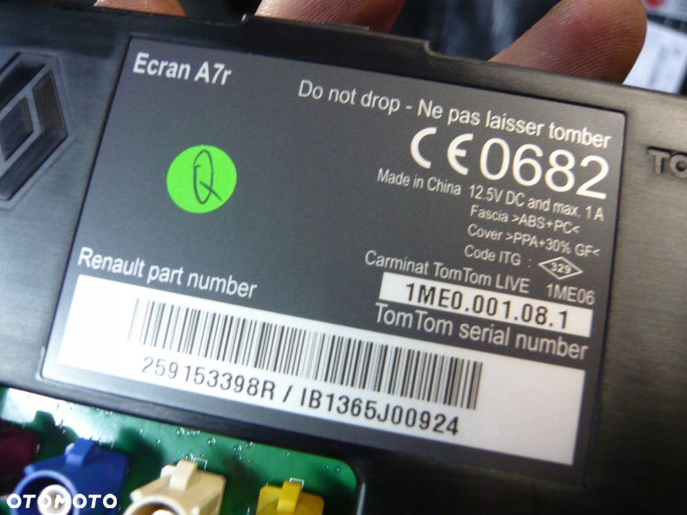 Wyświetlacz ekran  Nawigacja TomTom 259153398R Renault Scenic III - 3