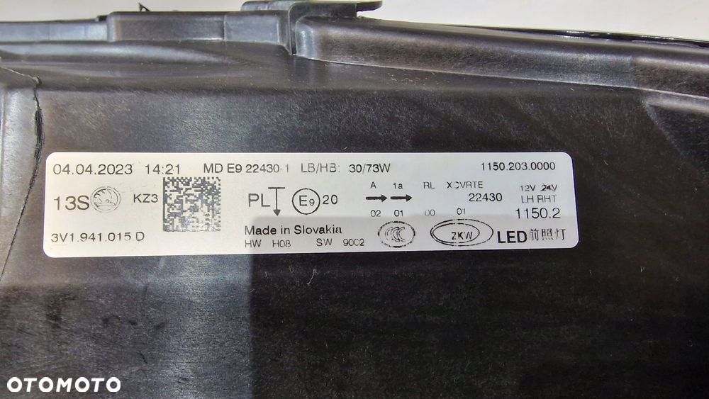 skoda superb iii 3v lift full led lampa przód lewa 2019-2023r europa - 8