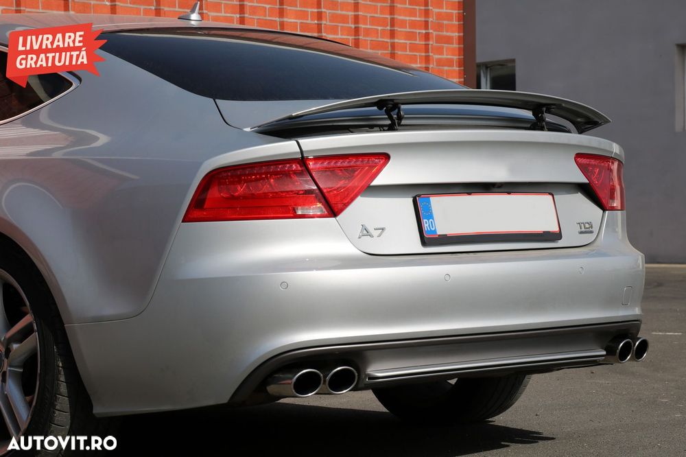 Difuzor Bara Spate si Ornamente Evacuare Audi A7 4G (2010-2014) S7 Facelift Design- livrare gratuita - 15