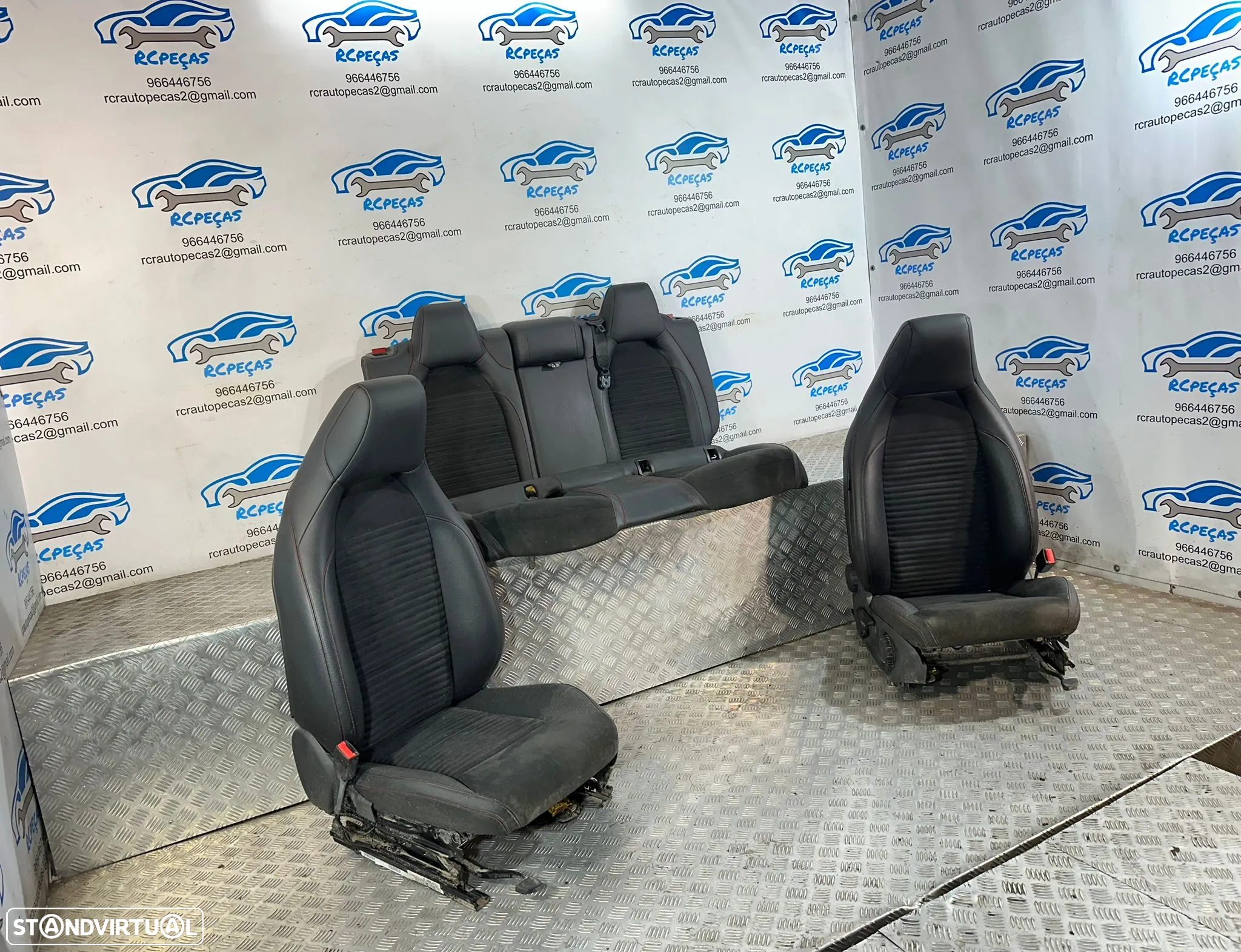 .Conjunto Bancos Pele Alcantra Frente Frontais Tras Traseiros Originais AMG Mercedes-Benz Classe A W176 2013–2018 - 9