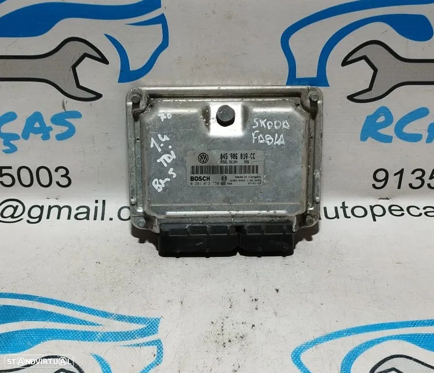 CENTRALINA ECU MOTOR SKODA FABIA 1.4 TDI 80 CV 045906019CC  0281012750  E2-A1-23-1 BNV - 1