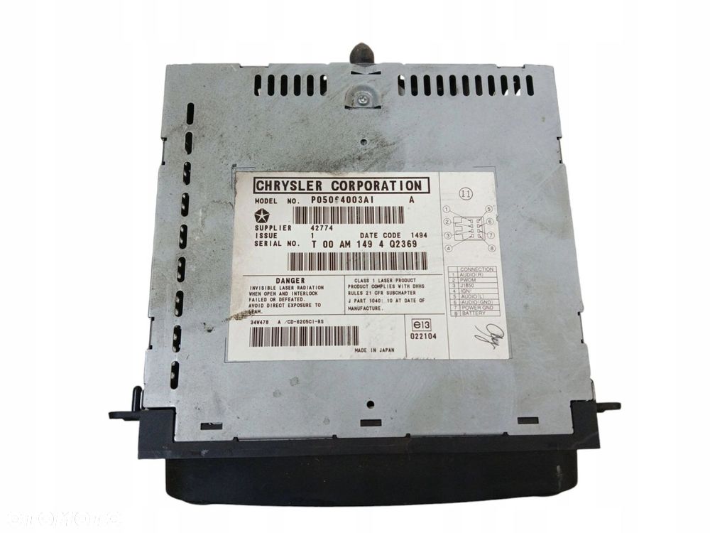 ZMIENIARKA PŁYT CD CHRYSLER VOYAGER IV LIFT (2004-2008) 2.8 CRD 150KM P05064003AI - 2