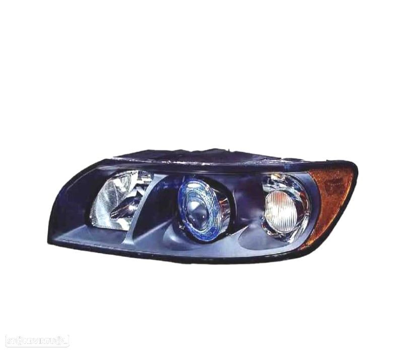 FAROL OPTICA ESQ VOLVO S40 V50 FUNDO PRETO H7 + HB3 - 1