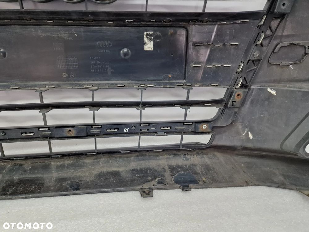 AUDI A4 B9 8W0 14- ZDERZAK PRZEDNI PRZÓD BEZ PDC I SPRYSKU + ATRAPA / GRILL , KOLOR CZARNY , NR 8W0807437 + 8W0853651AB , NR AUKCJI NZ972 - 37