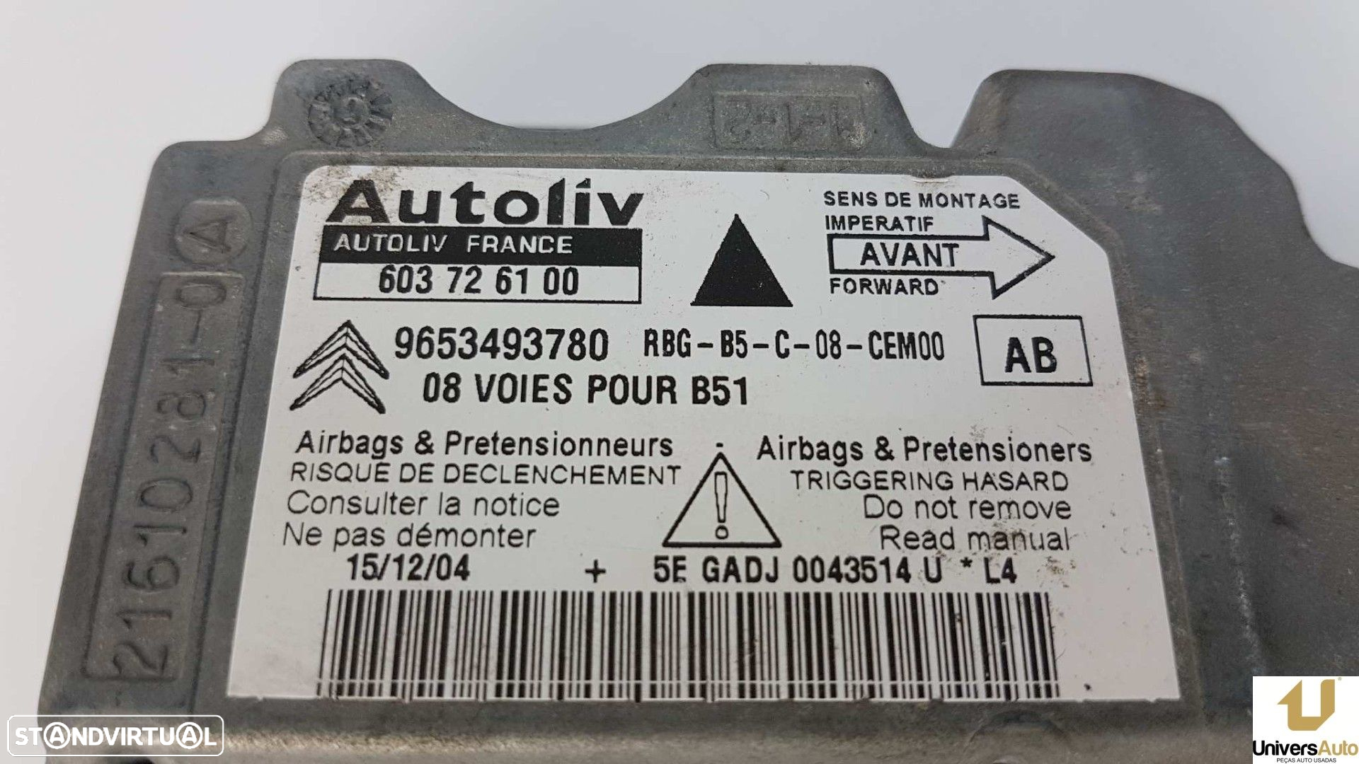 CENTRALINA DE AIRBAG CITROEN C4 BERLINA VTR PLUS - 2