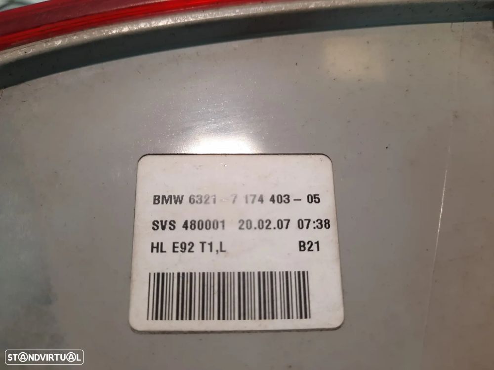 FAROLIM FAROLINS TRASEIRO TRÁS BMW SERIE 3 E92 COUPE 63217174404 63217174403 - 7