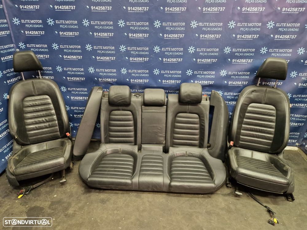 Jogo de bancos usados VW PASSAT CC HIGHLINE PELE PRETOS - 2