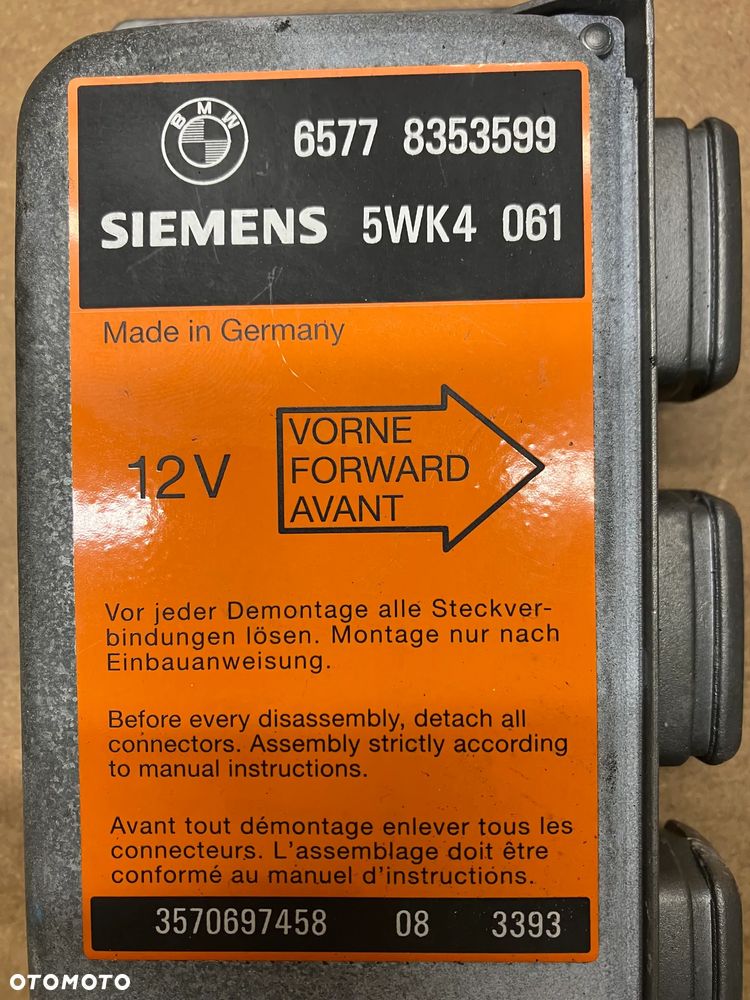 MODUŁ STEROWNIK PODUSZEK AIRBAG BMW E32 E31 E34 M60 V8 4.0 OEM 8353599 - 3