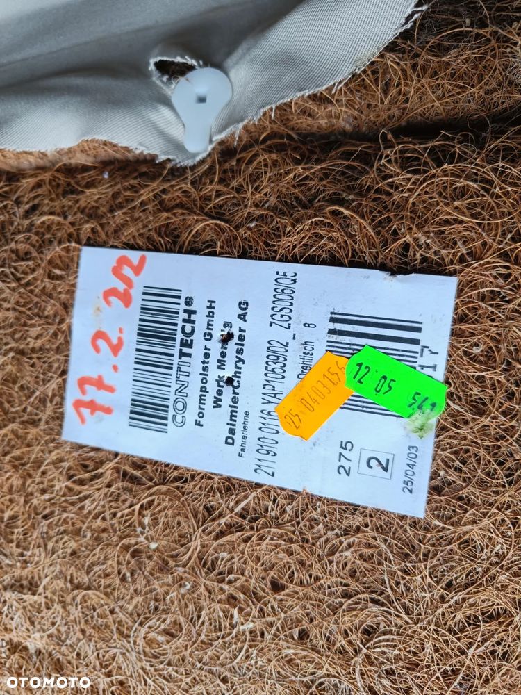 MERCEDES W211 FOTEL LEWY PRAWY BEŻOWY BEŻ BANAN IGŁA - 17