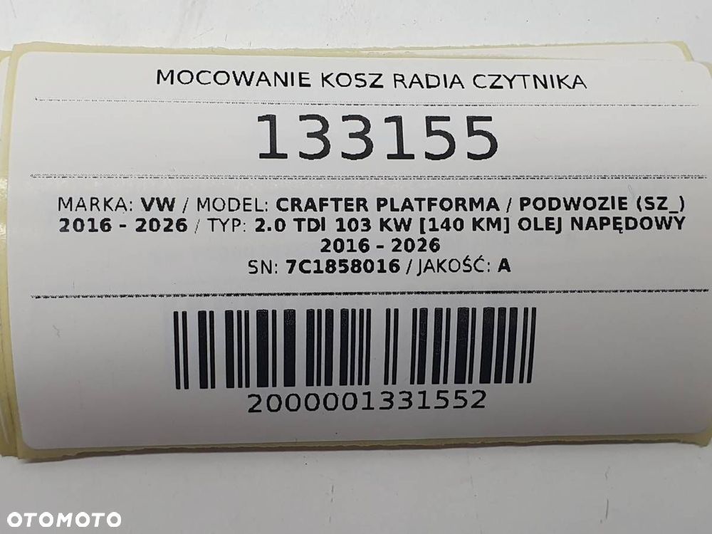 MOCOWANIE RADIA CZYTNIKA VW CRAFTER II 7C1858016 ORYGINAŁ - 6
