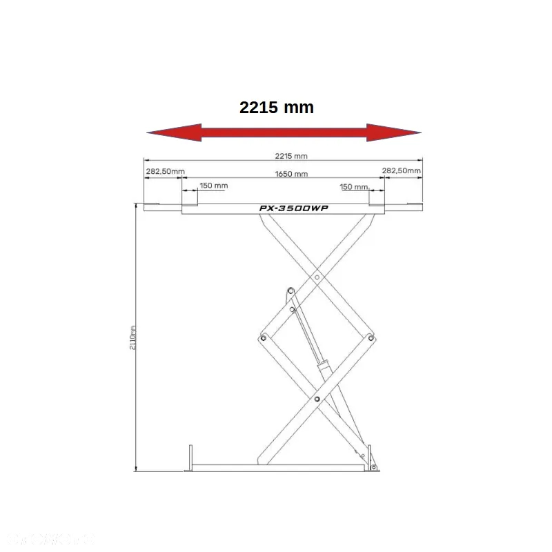Podnośnik Nożycowy NORMET PX3500WP Wysoki Pod posadzkowy - 7