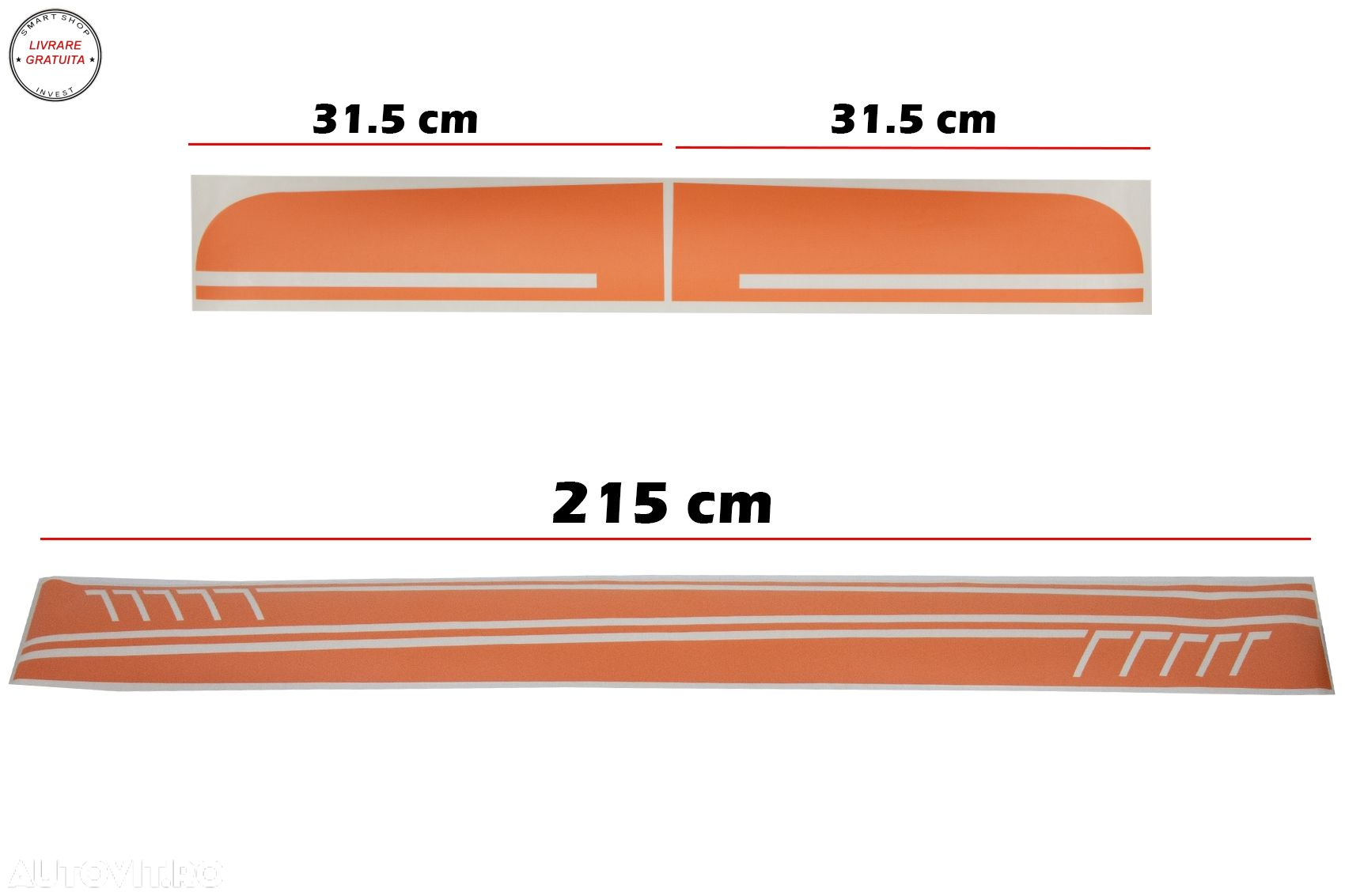 Stickere Laterale Portocaliu Mat Mercedes Coupe C238 W212 W213 E200 E300 E350 E46 - livrare gratuita - 6