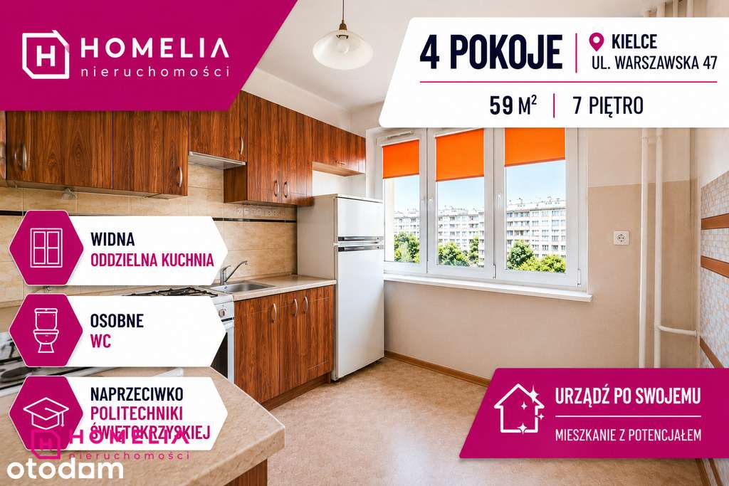 Warszawska 47 - 4 pokoje - oddzielna kuchnia