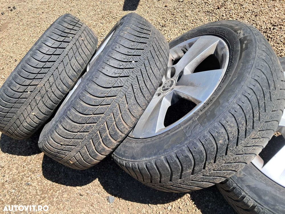 Skoda Rapid, Fabia, set roti originale pe 15 cu jante de aliaj. - 4