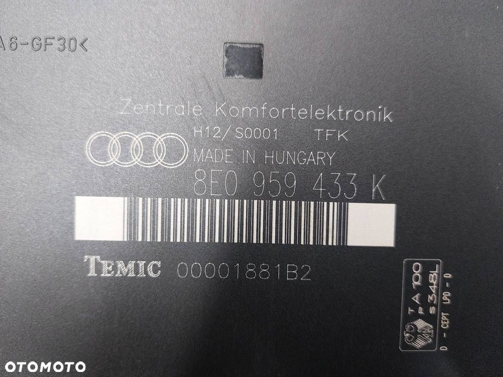MODUŁ KOMFORTU AUDI A4 B6 8E0959433K - 3