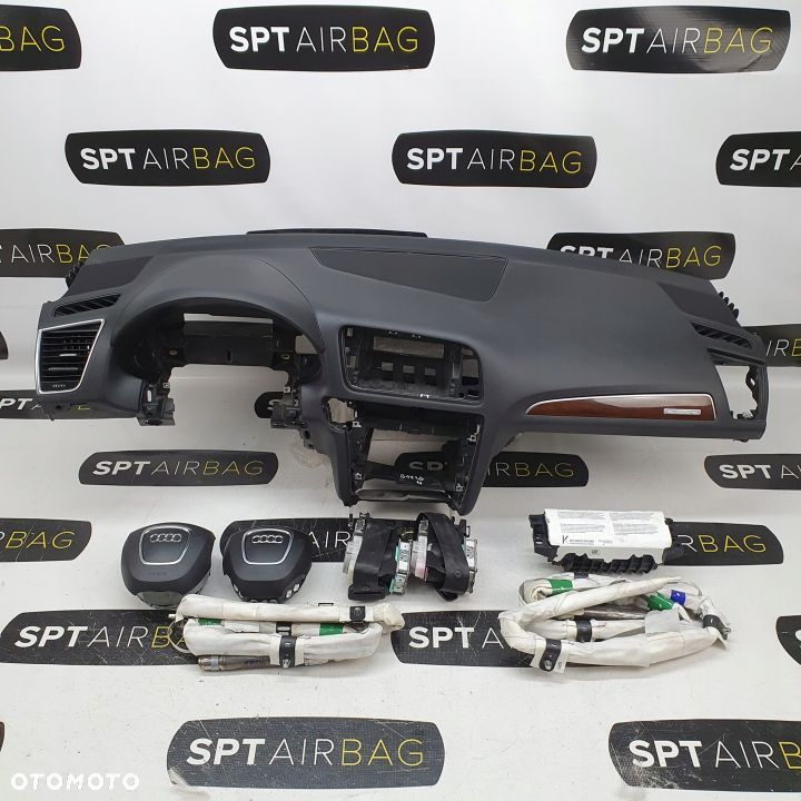 AUDI Q5 8R DESKA ROZDZIELCZA KONSOLA KOKPIT PULPIT PODUSZKI AIRBAG AIR BAG PASY KIT SET - 1