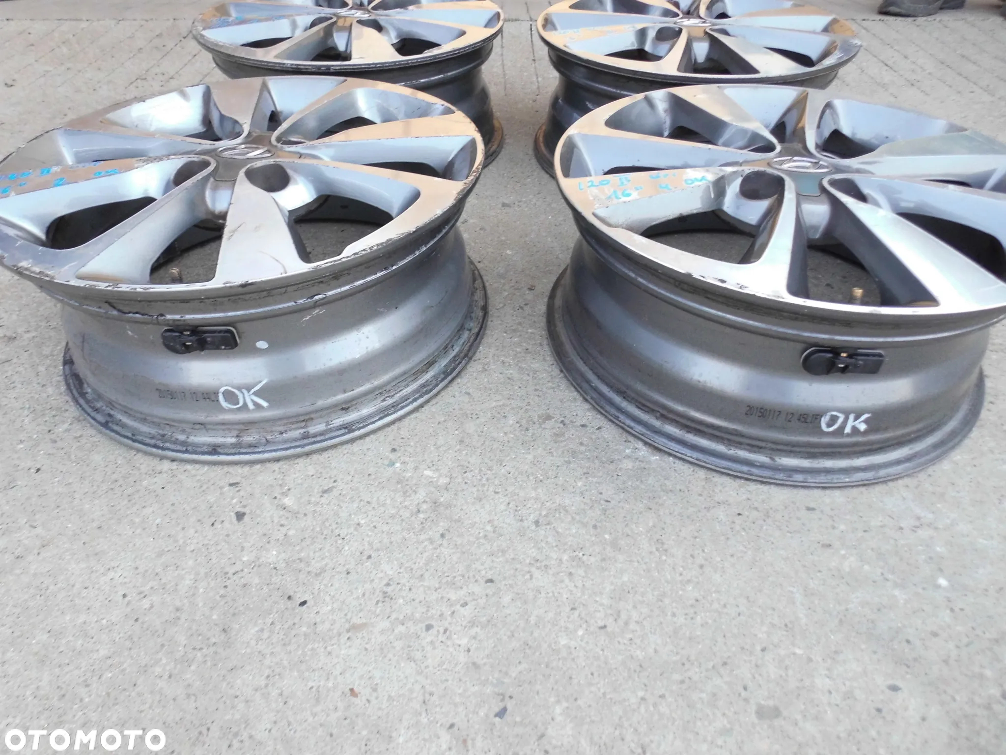 FELGI ALUMINIOWE Z CZUJNIKIAMI CIŚNIENIA 52910-C8100 HYUNDAI I20 II 16 CALI ORYGINAŁ - 10